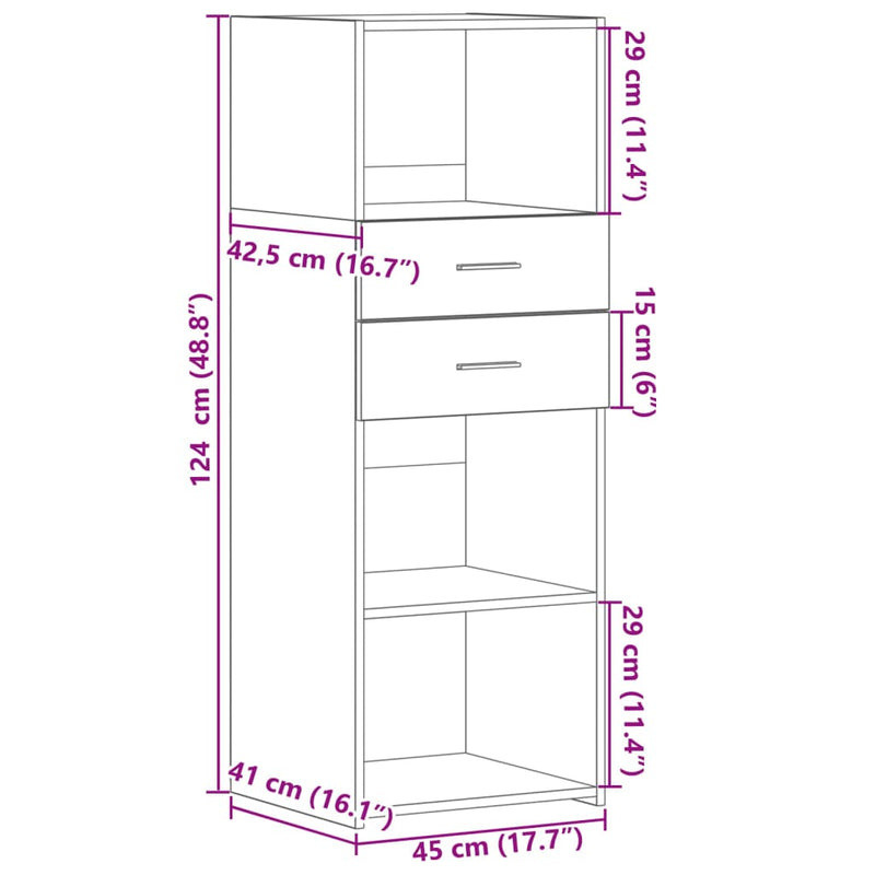 Highboard Weiß 45x42,5x124 cm Holzwerkstoff