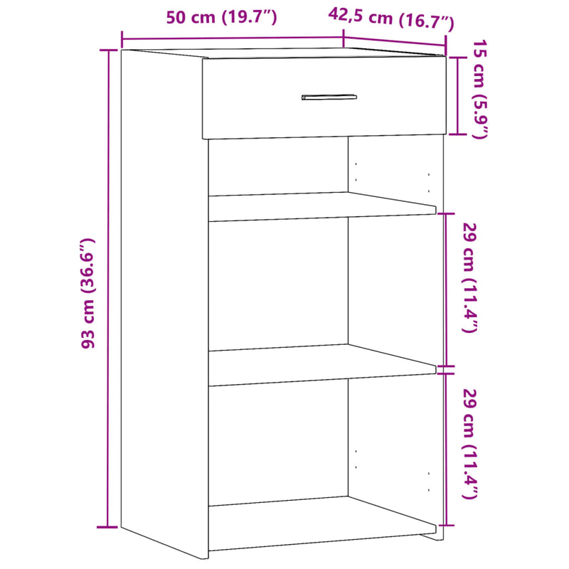 Sideboard Weiß 50x42,5x93 cm Holzwerkstoff