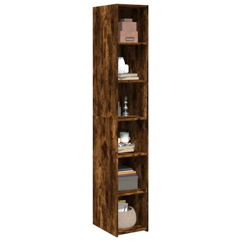 Highboard Räuchereiche 30x41x185 cm Holzwerkstoff