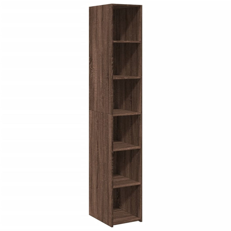 Highboard Braun Eichen-Optik 30x41x185 cm Holzwerkstoff