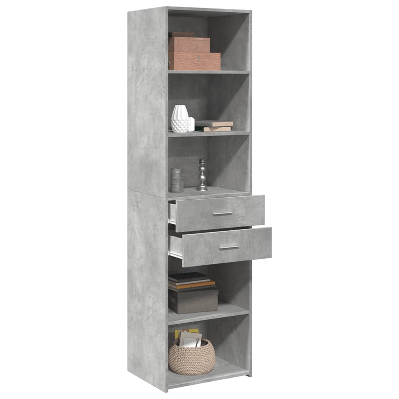 Highboard Betongrau 50x42,5x185 cm Holzwerkstoff