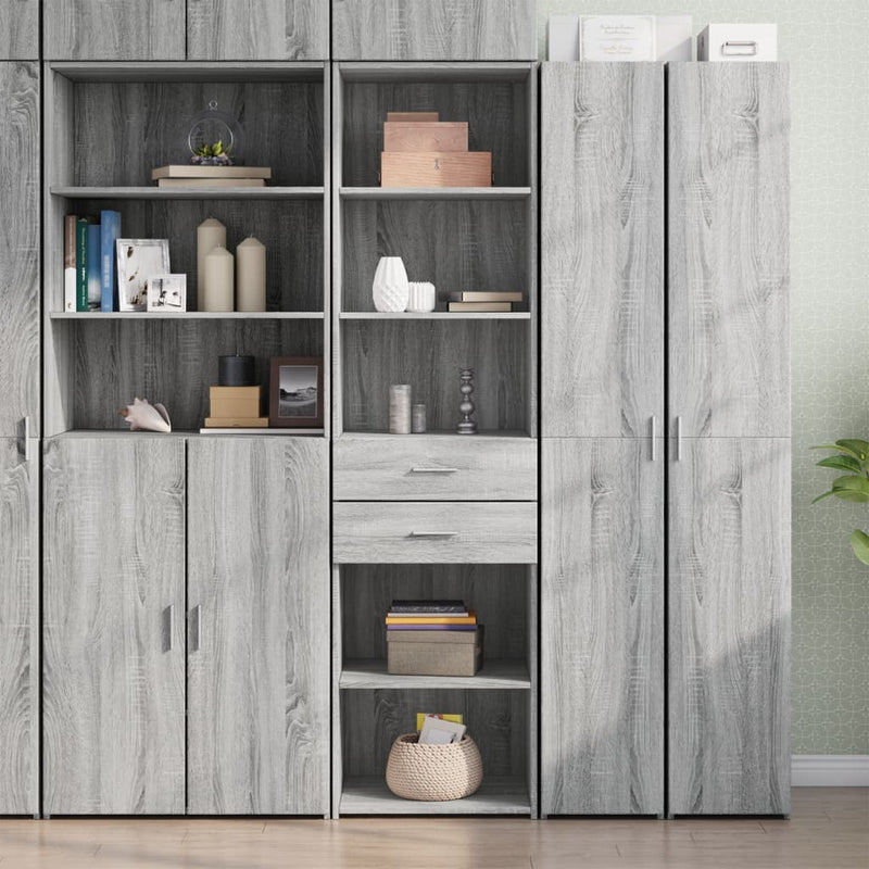 Highboard Grau Sonoma 50x42,5x185 cm Holzwerkstoff