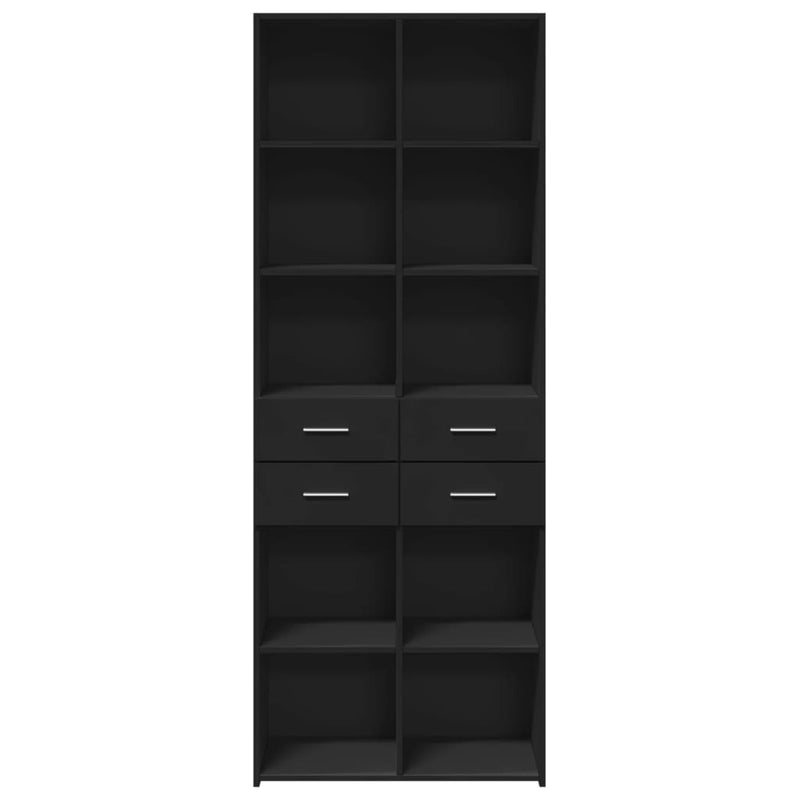 Highboard Schwarz 70x42,5x185 cm Holzwerkstoff