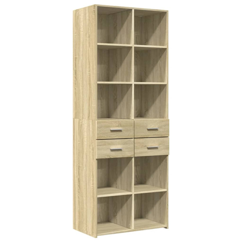 Highboard Sonoma-Eiche 70x42,5x185 cm Holzwerkstoff