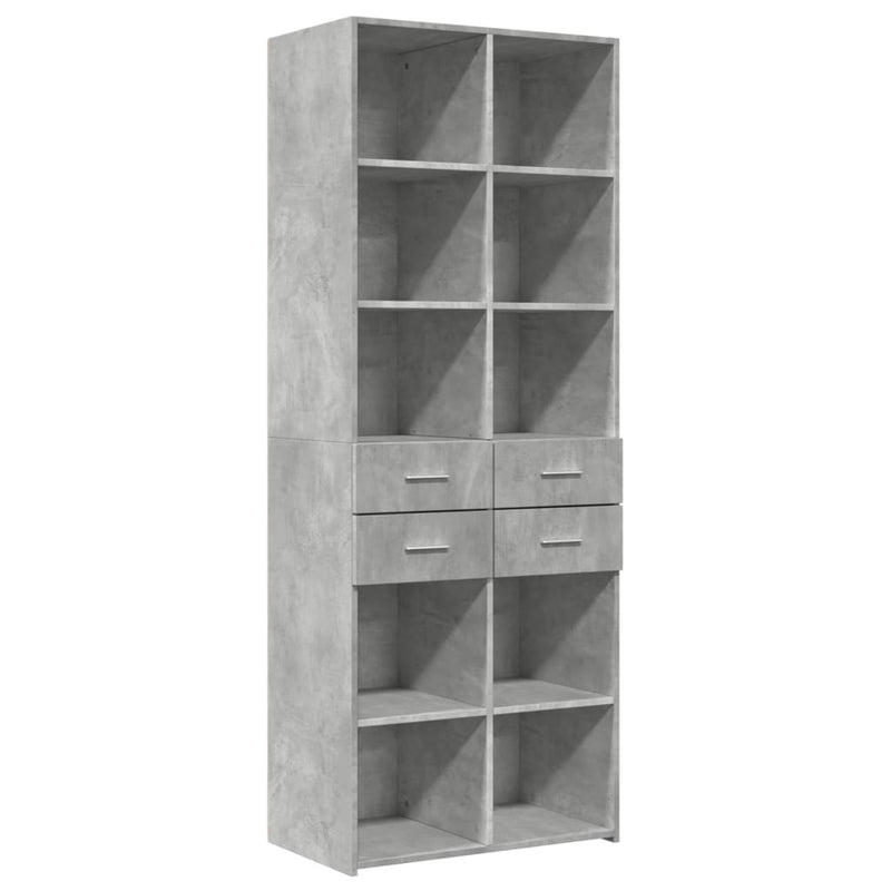 Highboard Betongrau 70x42,5x185 cm Holzwerkstoff