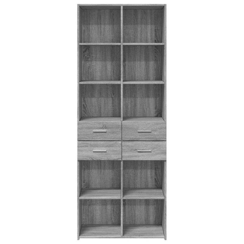 Highboard Grau Sonoma 70x42,5x185 cm Holzwerkstoff