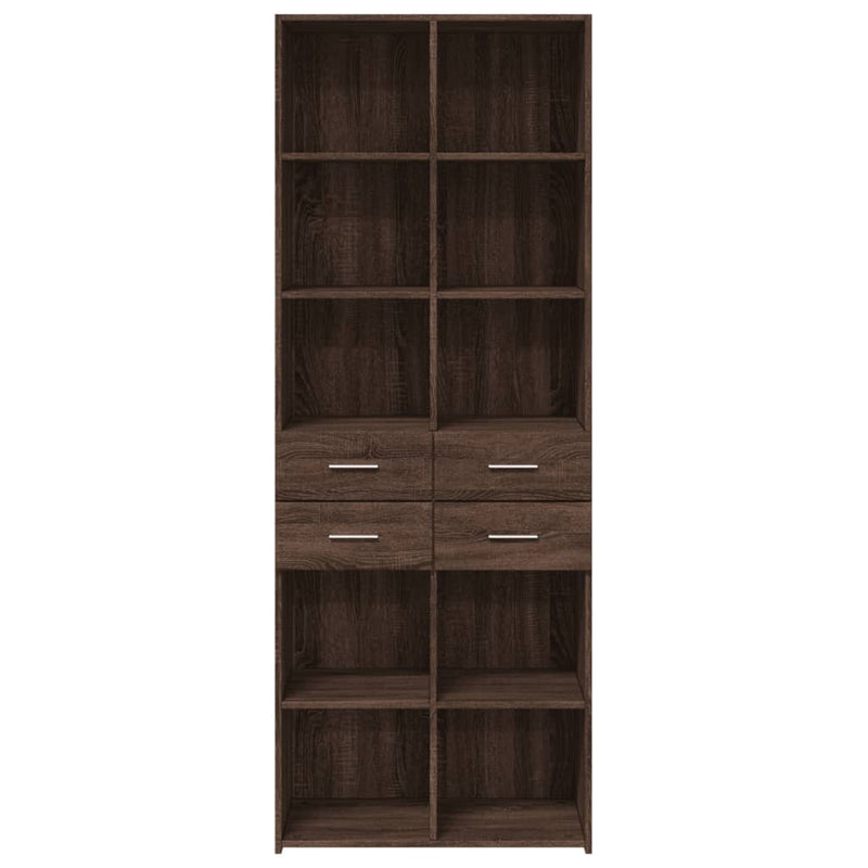 Highboard Braun Eichen-Optik 70x42,5x185 cm Holzwerkstoff