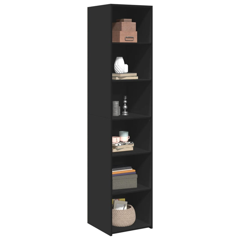 Highboard Schwarz 40x41x185 cm Holzwerkstoff