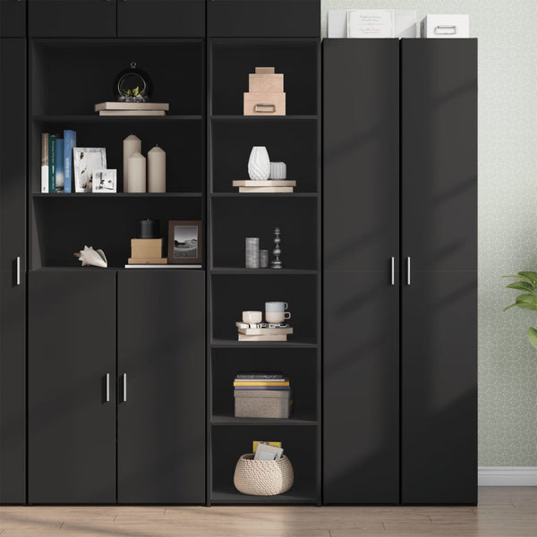 Highboard Schwarz 45x41x185 cm Holzwerkstoff