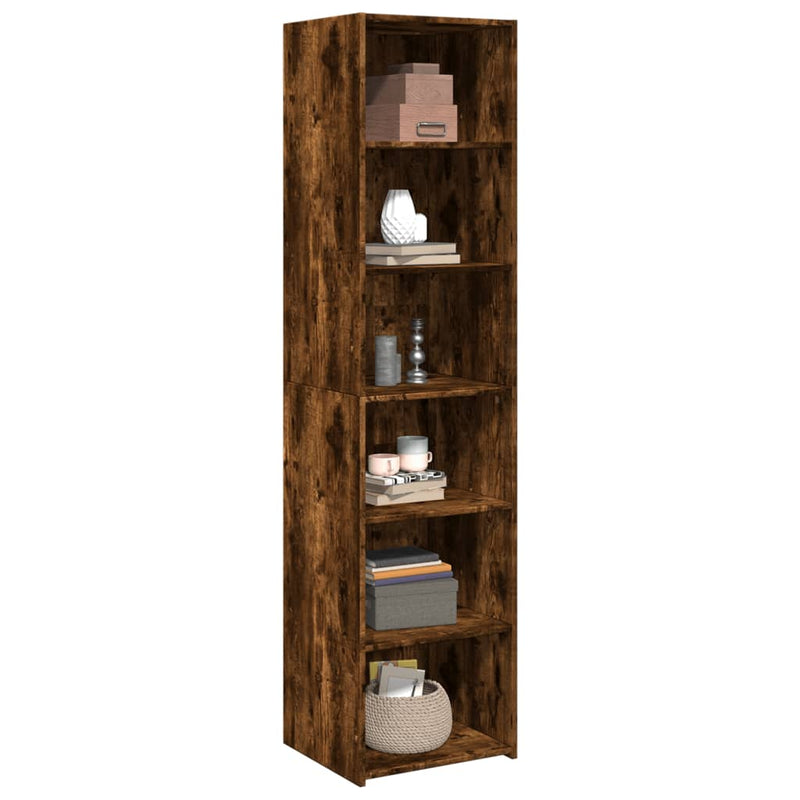 Highboard Räuchereiche 45x41x185 cm Holzwerkstoff