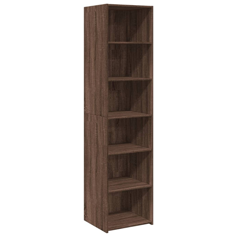 Highboard Braun Eichen-Optik 45x41x185 cm Holzwerkstoff