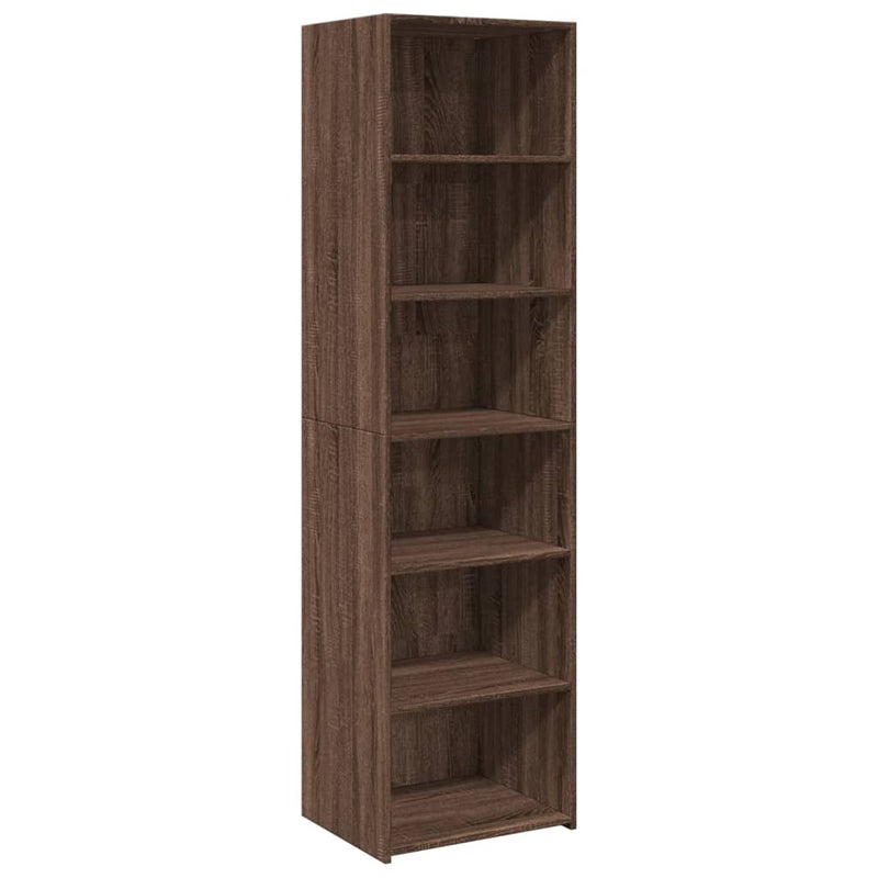 Highboard Braun Eichen-Optik 50x41x185 cm Holzwerkstoff