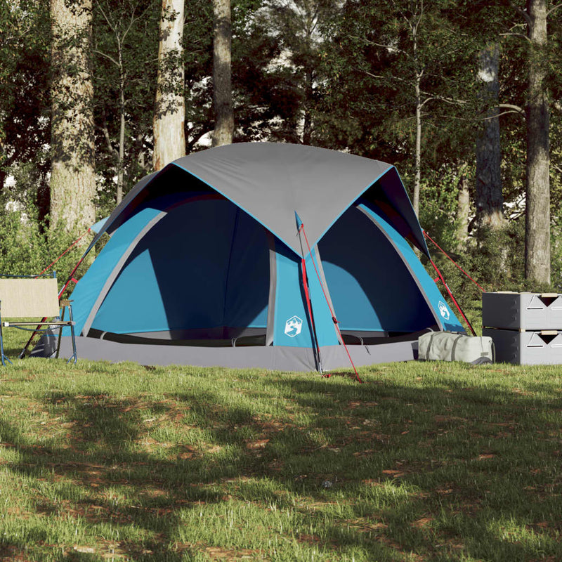 Campingzelt 4 Personen Blau Wasserdicht