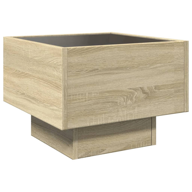 Beistelltisch mit LED Sonoma Eiche 40x40x30 cm Holzwerkstoff