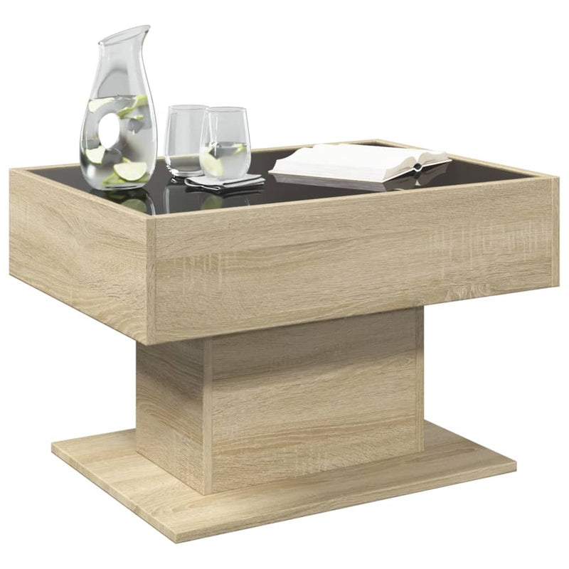 LED-Couchtisch Sonoma Eiche 70x50x45 cm Holzwerkstoff