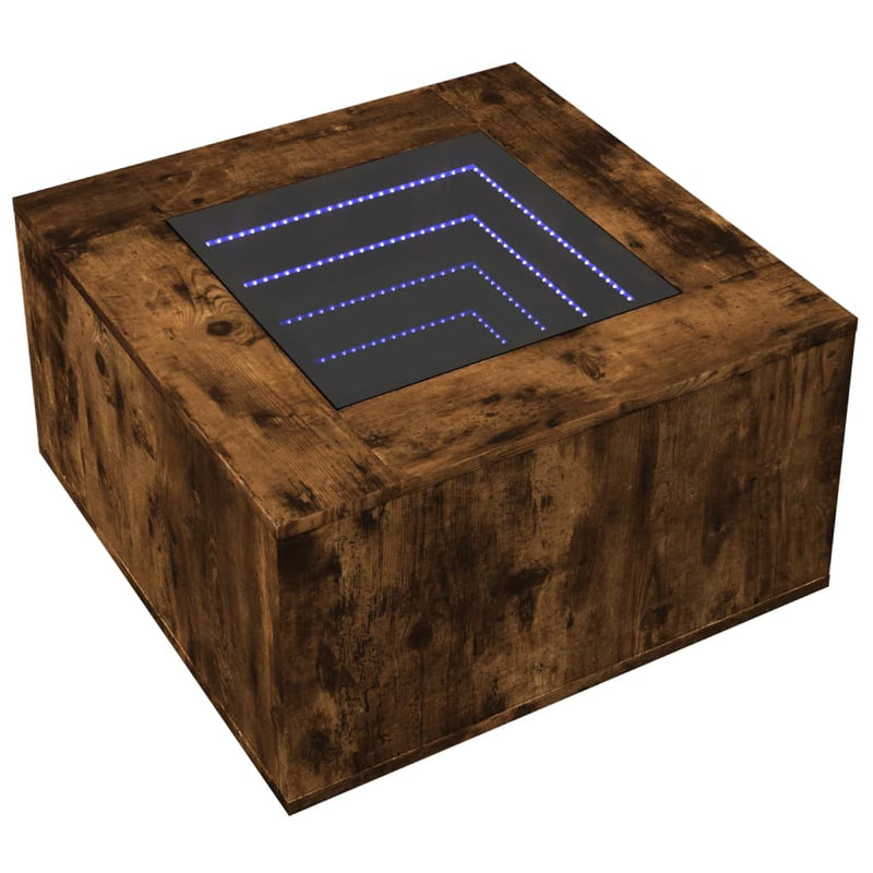 LED-Couchtisch Räuchereiche 60x60x40 cm Holzwerkstoff