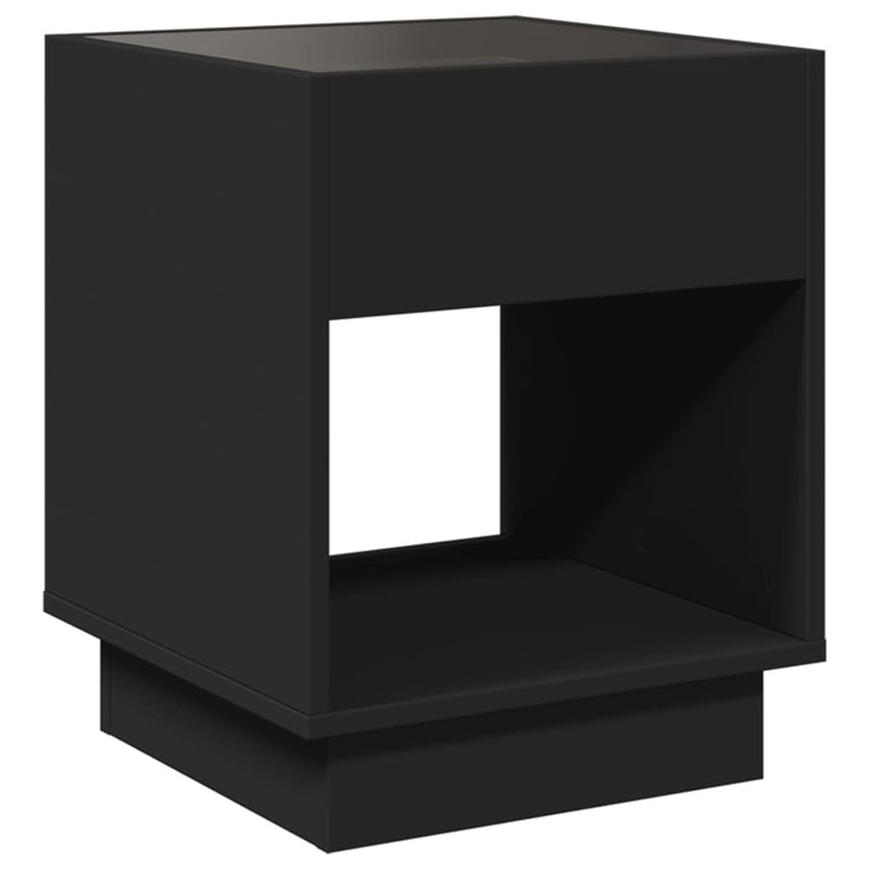 Couchtisch mit Infinity-LED Schwarz 40x40x50 cm