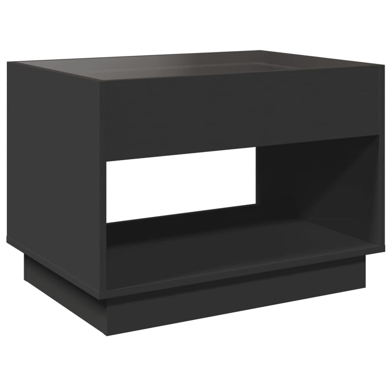 Couchtisch mit Infinity-LED Schwarz 70x50x50 cm