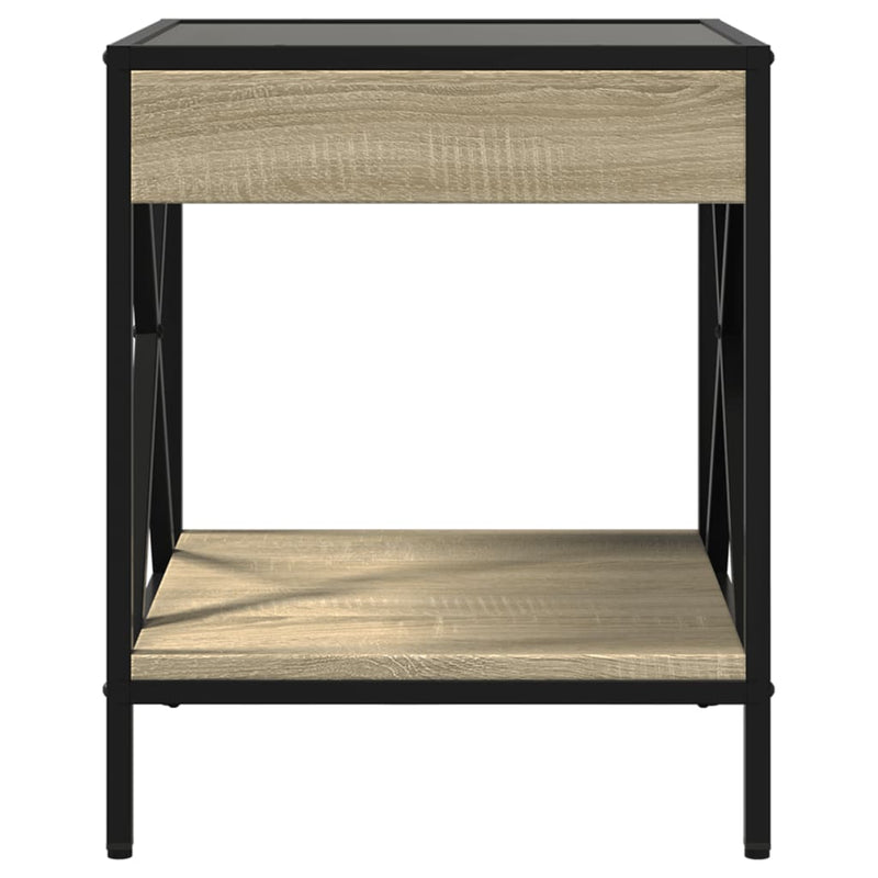 Couchtisch mit Infinity-LED Sonoma-Eiche 40x40x49 cm