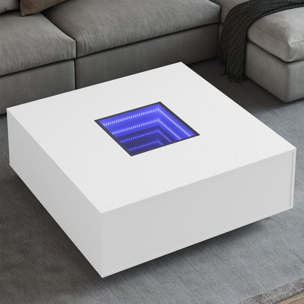 Couchtisch mit Infinity-LED Weiß 100x100x40 cm