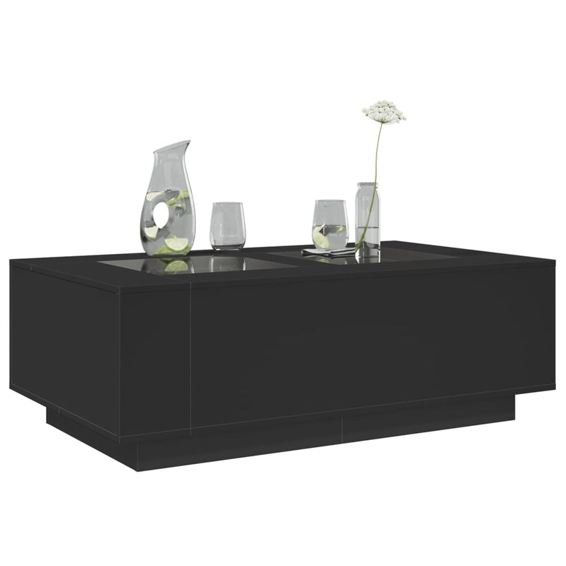 Couchtisch mit Infinity-LED Schwarz 116x69x40 cm