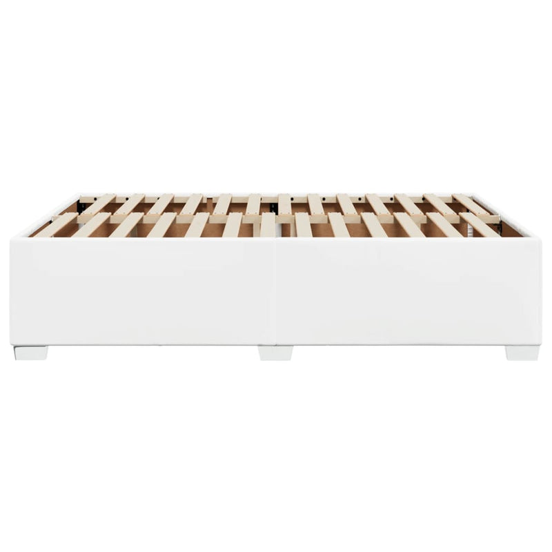 Bettgestell Weiß 140x190 cm Kunstleder