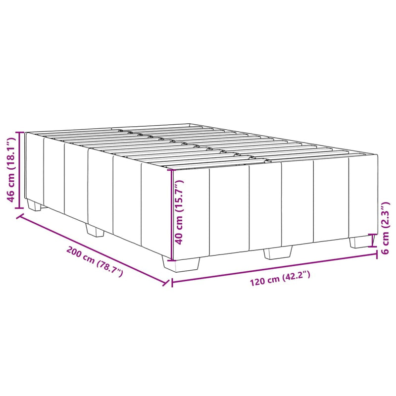 Bettgestell Dunkelbraun 120x200 cm Stoff