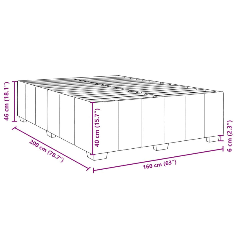 Bettgestell ohne Matratze Blau 160x200 cm Stoff