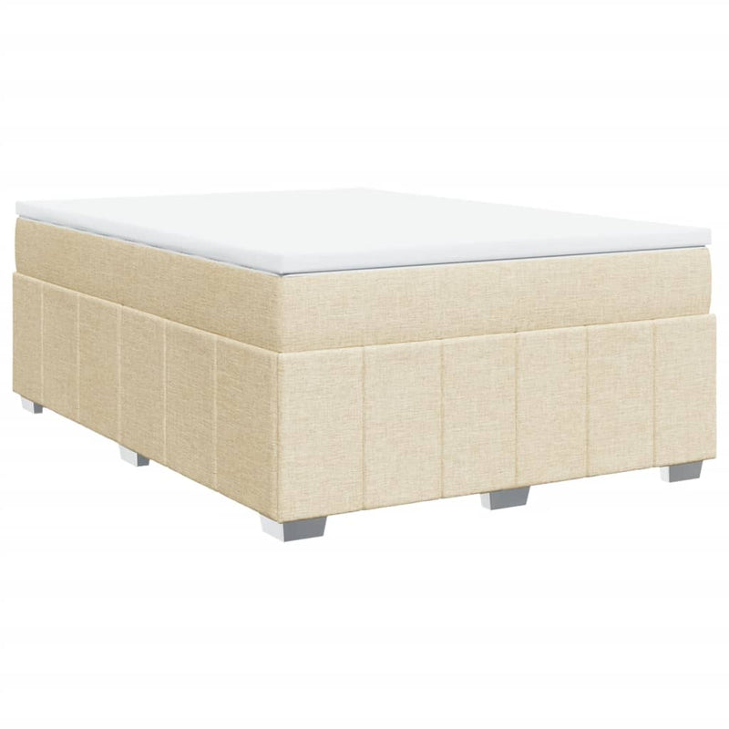 Boxspringbett mit Matratze Creme 160x200 cm Stoff