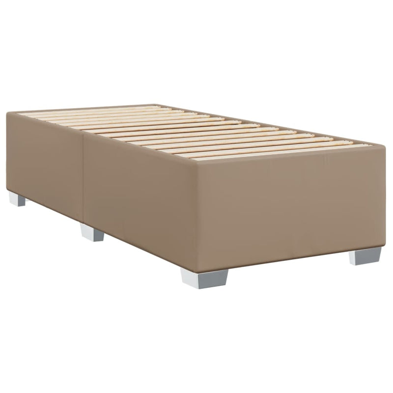 Boxspringbett mit Matratze Cappuccino-Braun 80x200cm Kunstleder