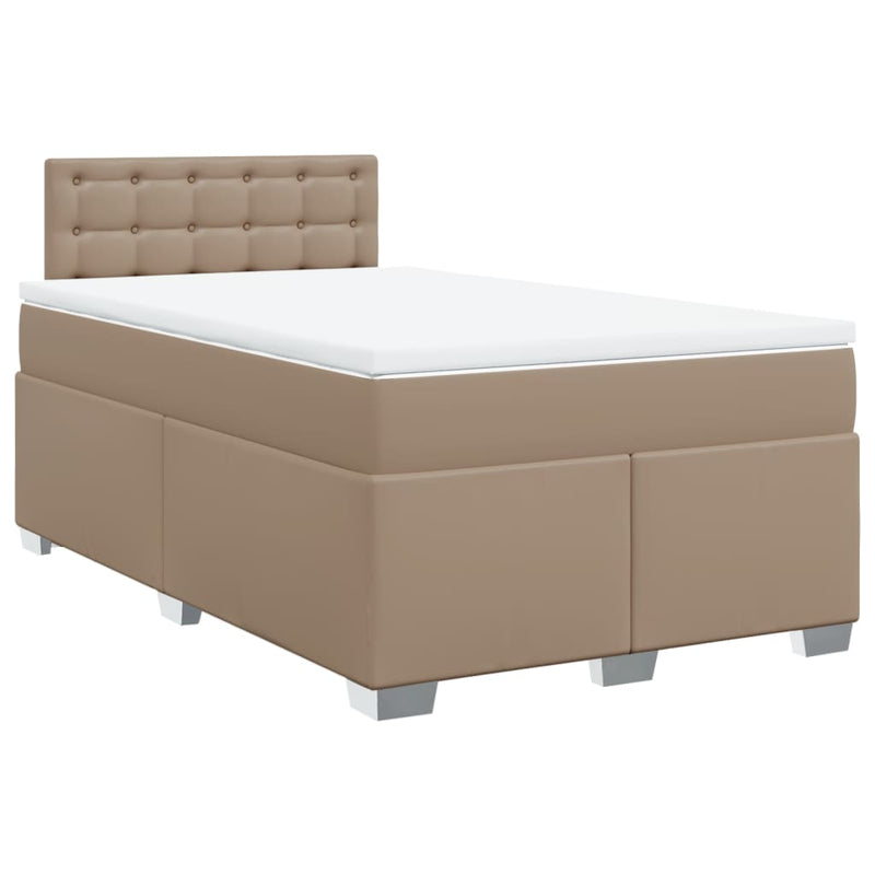 Boxspringbett Matratze Cappuccino-Braun 120x190 cm Kunstleder