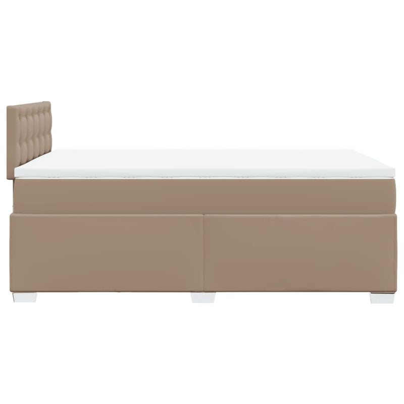 Boxspringbett Matratze Cappuccino-Braun 120x190 cm Kunstleder