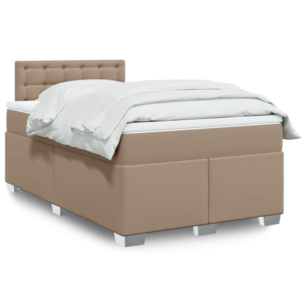 Boxspringbett Matratze Cappuccino-Braun 120x190 cm Kunstleder