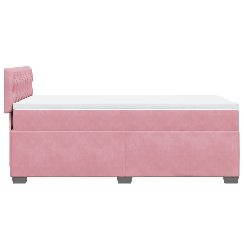 Boxspringbett mit Matratze Rosa 80x200 cm Samt