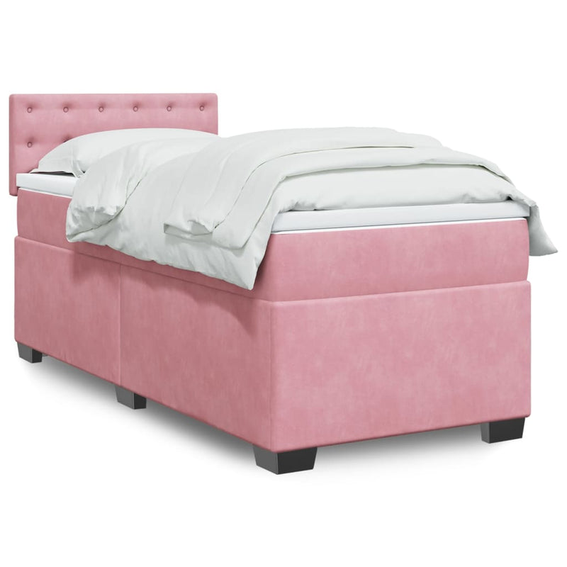 Boxspringbett mit Matratze Rosa 80x200 cm Samt