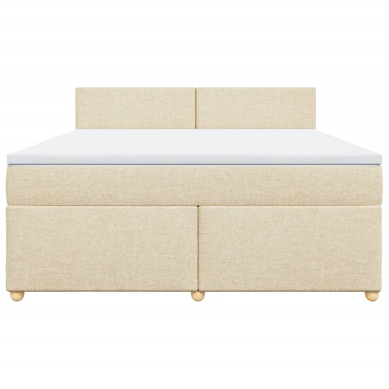 Boxspringbett mit Matratze Creme 180x200 cm Stoff