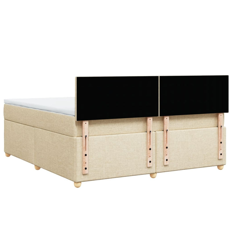 Boxspringbett mit Matratze Creme 180x200 cm Stoff