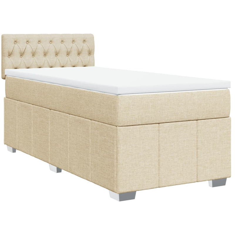 Boxspringbett mit Matratze Creme 80x200 cm Stoff