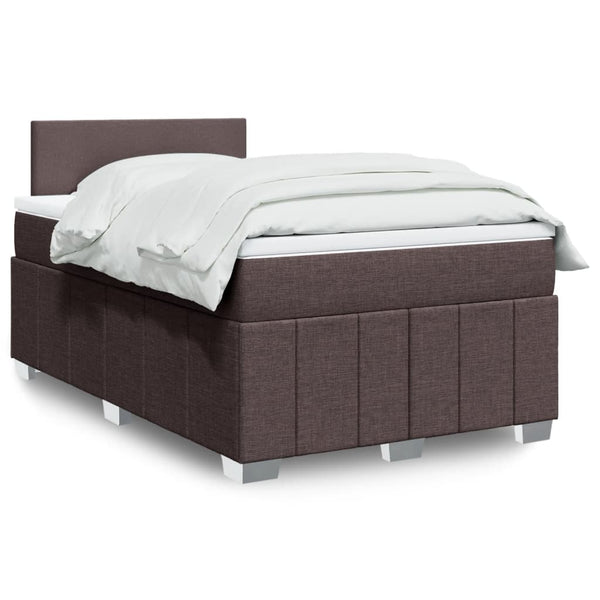 Boxspringbett mit Matratze Dunkelbraun 120x190 cm Stoff