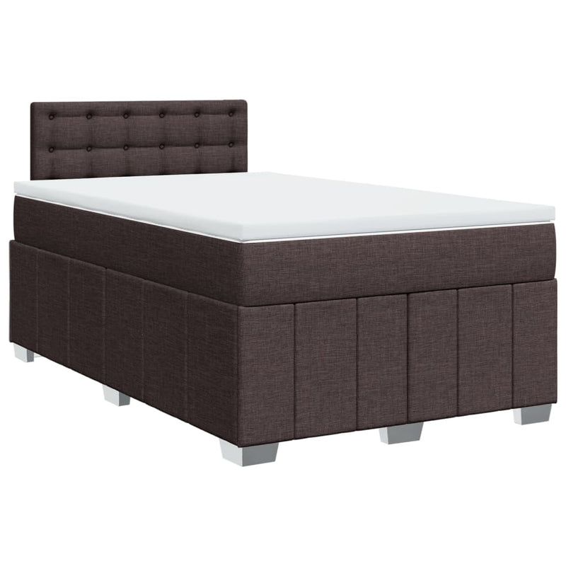 Boxspringbett mit Matratze Dunkelbraun 120x190 cm Stoff