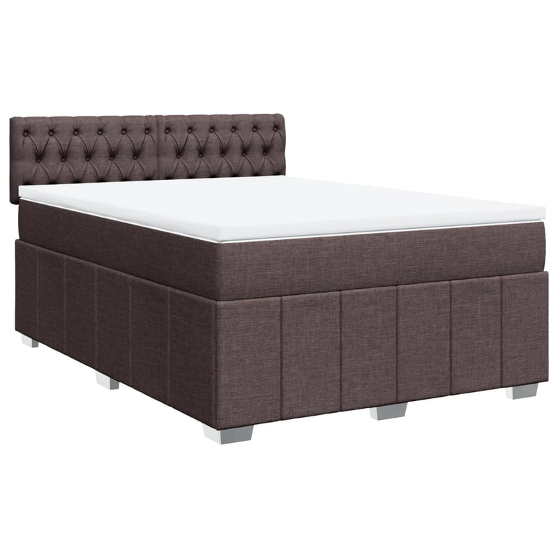 Boxspringbett mit Matratze Dunkelbraun 160x200 cm Stoff