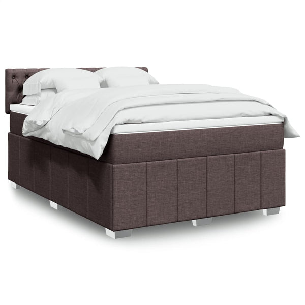 Boxspringbett mit Matratze Dunkelbraun 160x200 cm Stoff