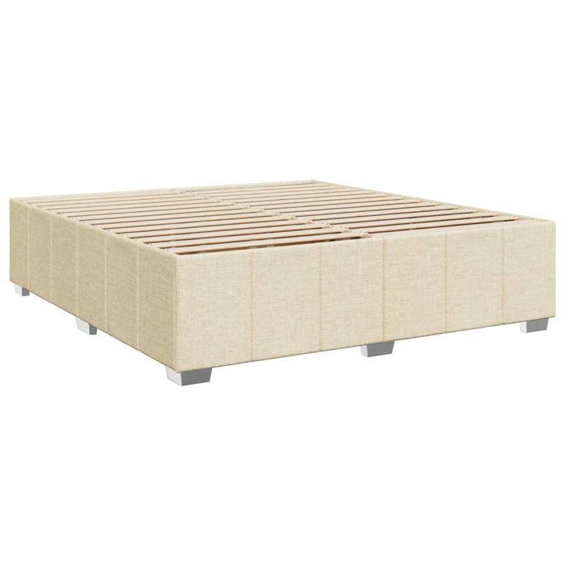 Boxspringbett mit Matratze Creme 180x200 cm Stoff