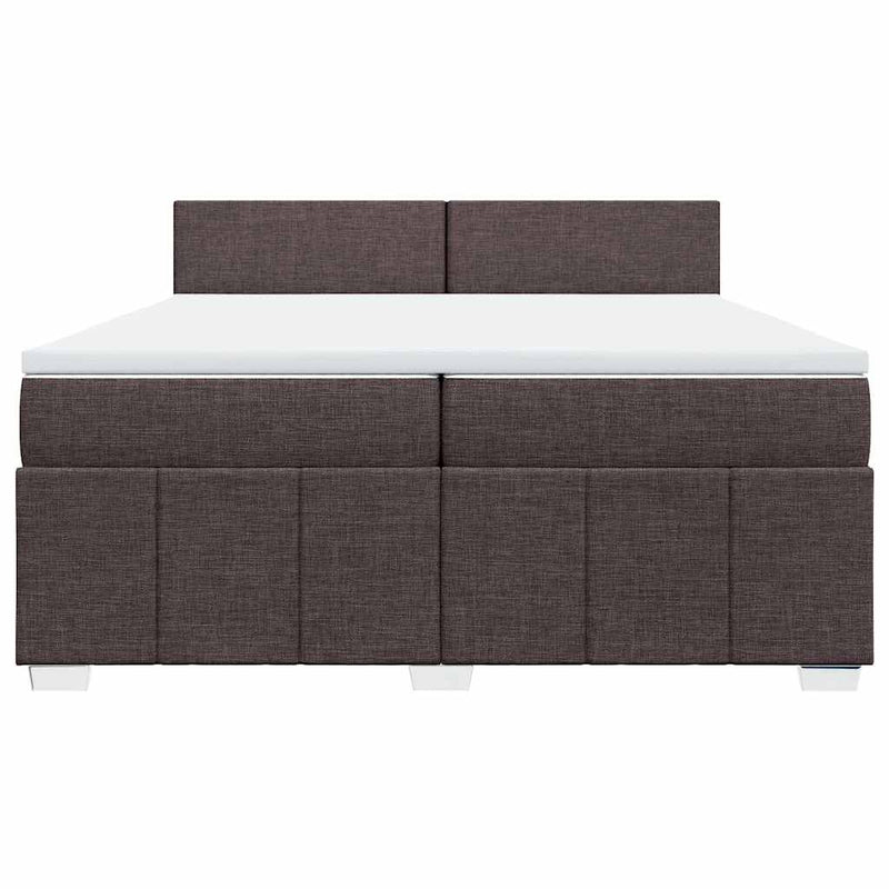 Boxspringbett mit Matratze Dunkelbraun 200x200 cm Stoff