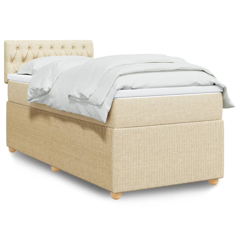 Boxspringbett mit Matratze Creme 80x200 cm Stoff