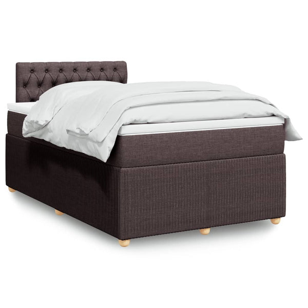 Boxspringbett mit Matratze Dunkelbraun 120x190 cm Stoff