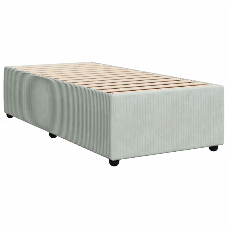 Boxspringbett mit Matratze Hellgrau 80x200 cm Samt