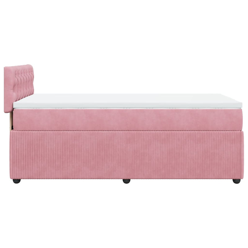 Boxspringbett mit Matratze Rosa 80x200 cm Samt