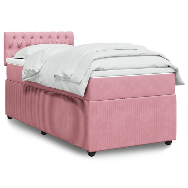 Boxspringbett mit Matratze Rosa 80x200 cm Samt