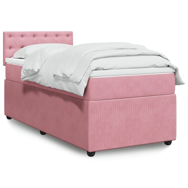 Boxspringbett mit Matratze Rosa 80x200 cm Samt